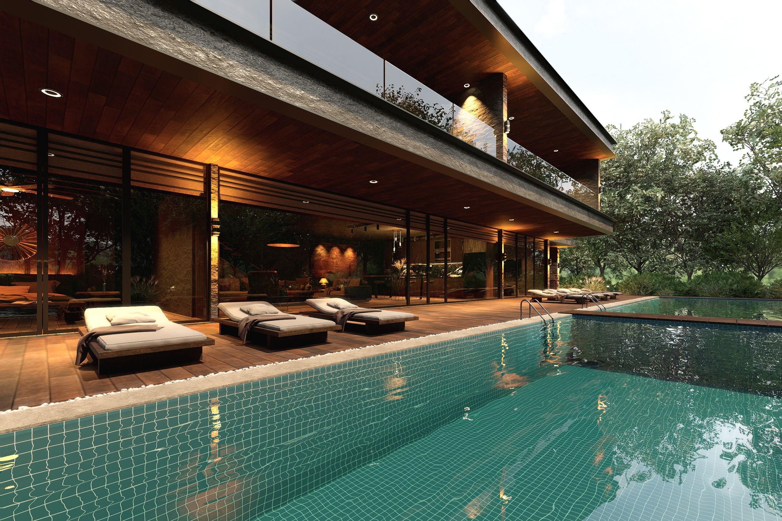 森の静寂に溶け込むホテル