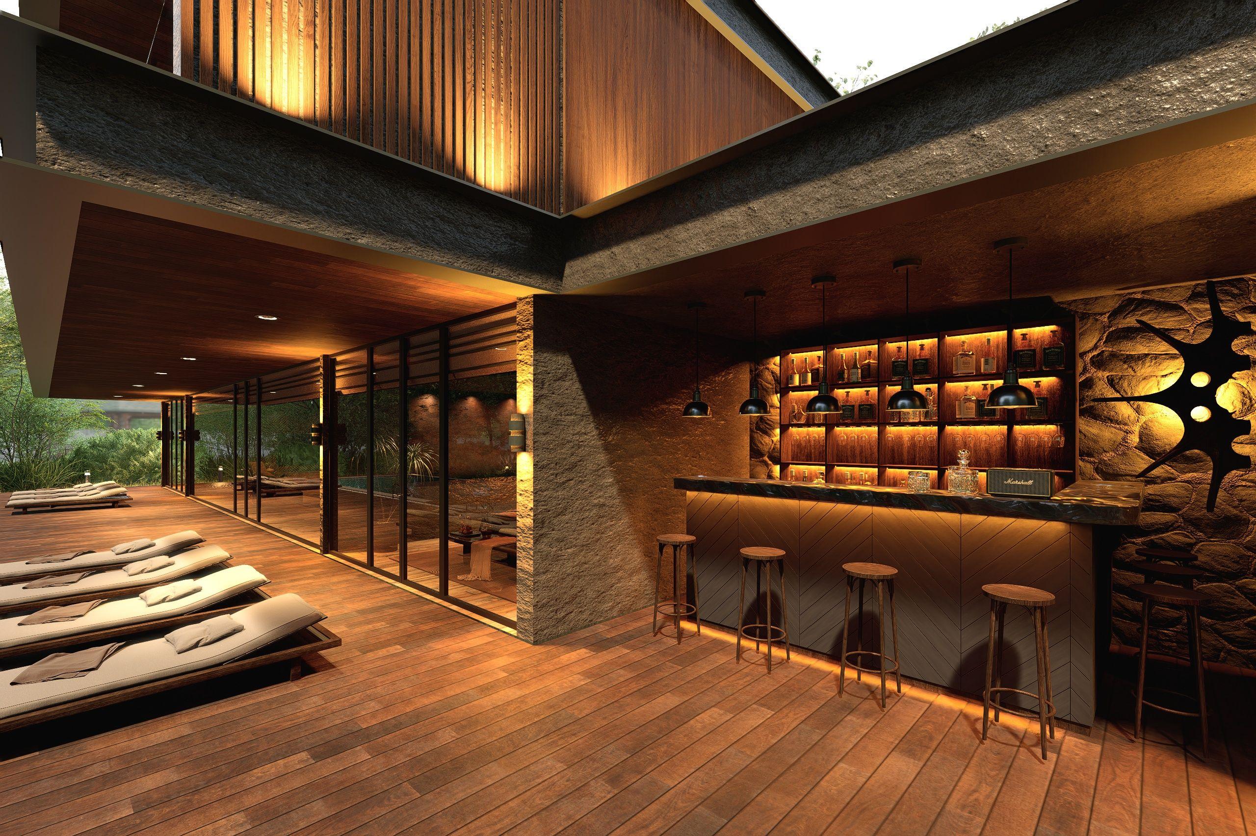 森の静寂に溶け込むホテル