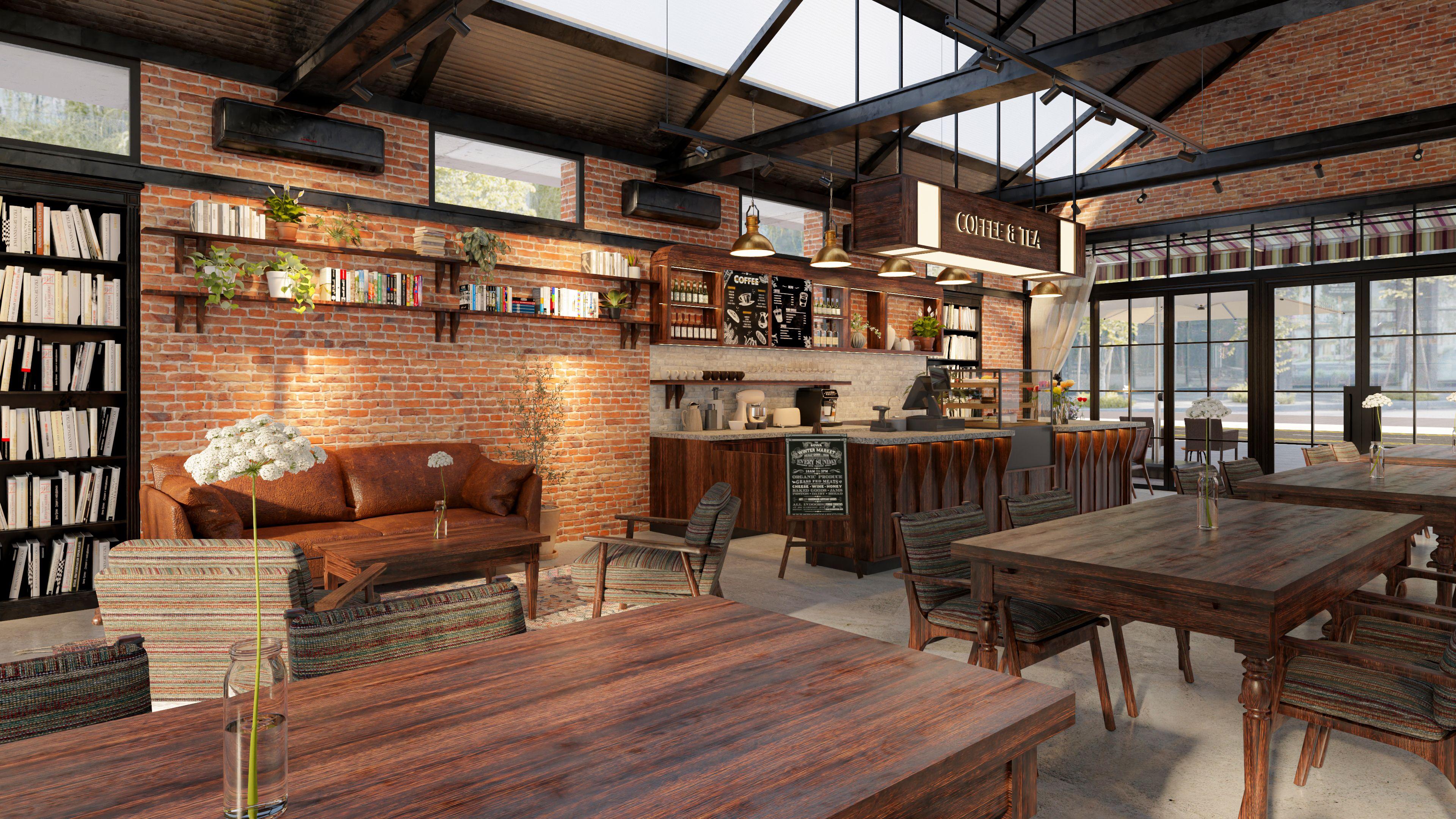 インダストリアルなブックカフェ