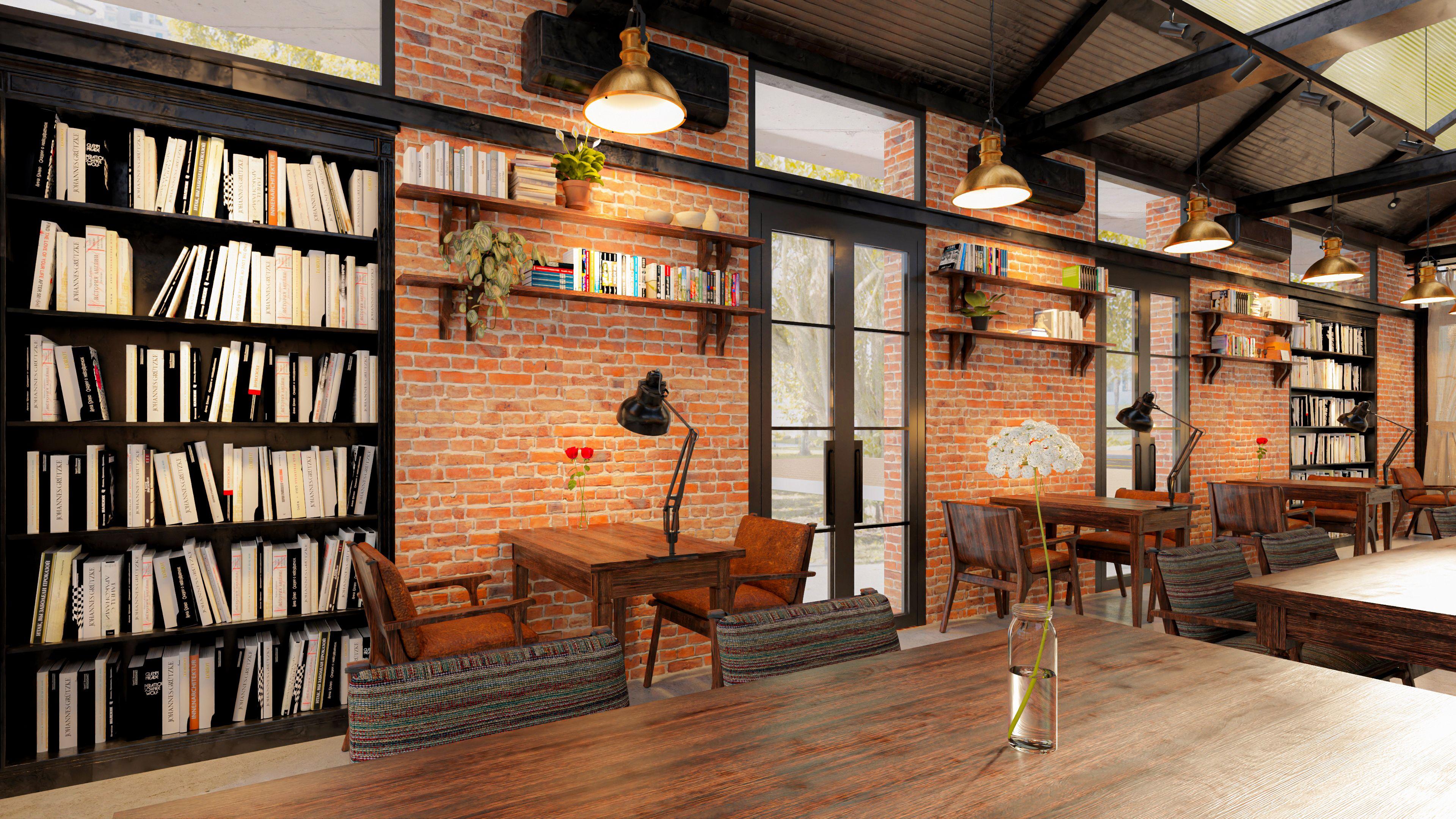 インダストリアルなブックカフェ