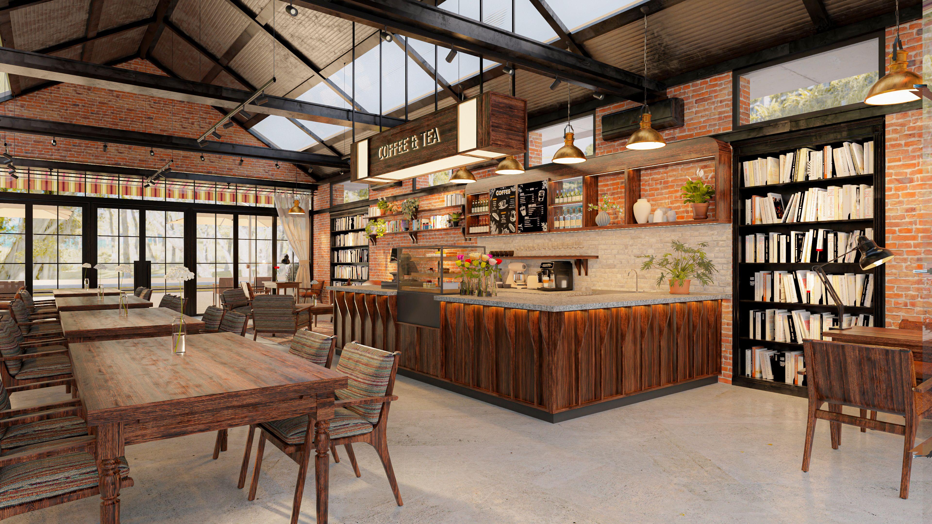 インダストリアルなブックカフェ