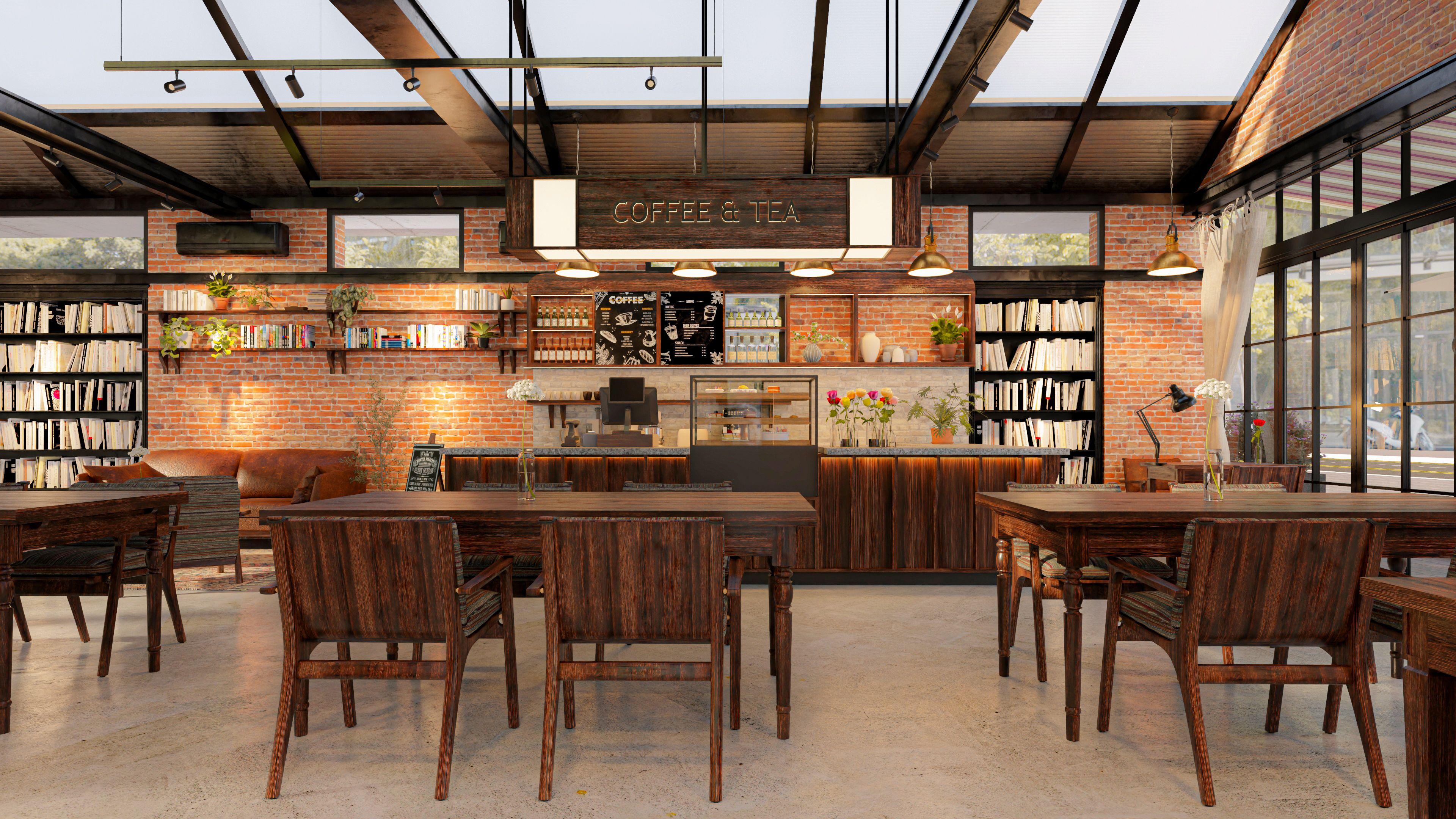 インダストリアルなブックカフェ