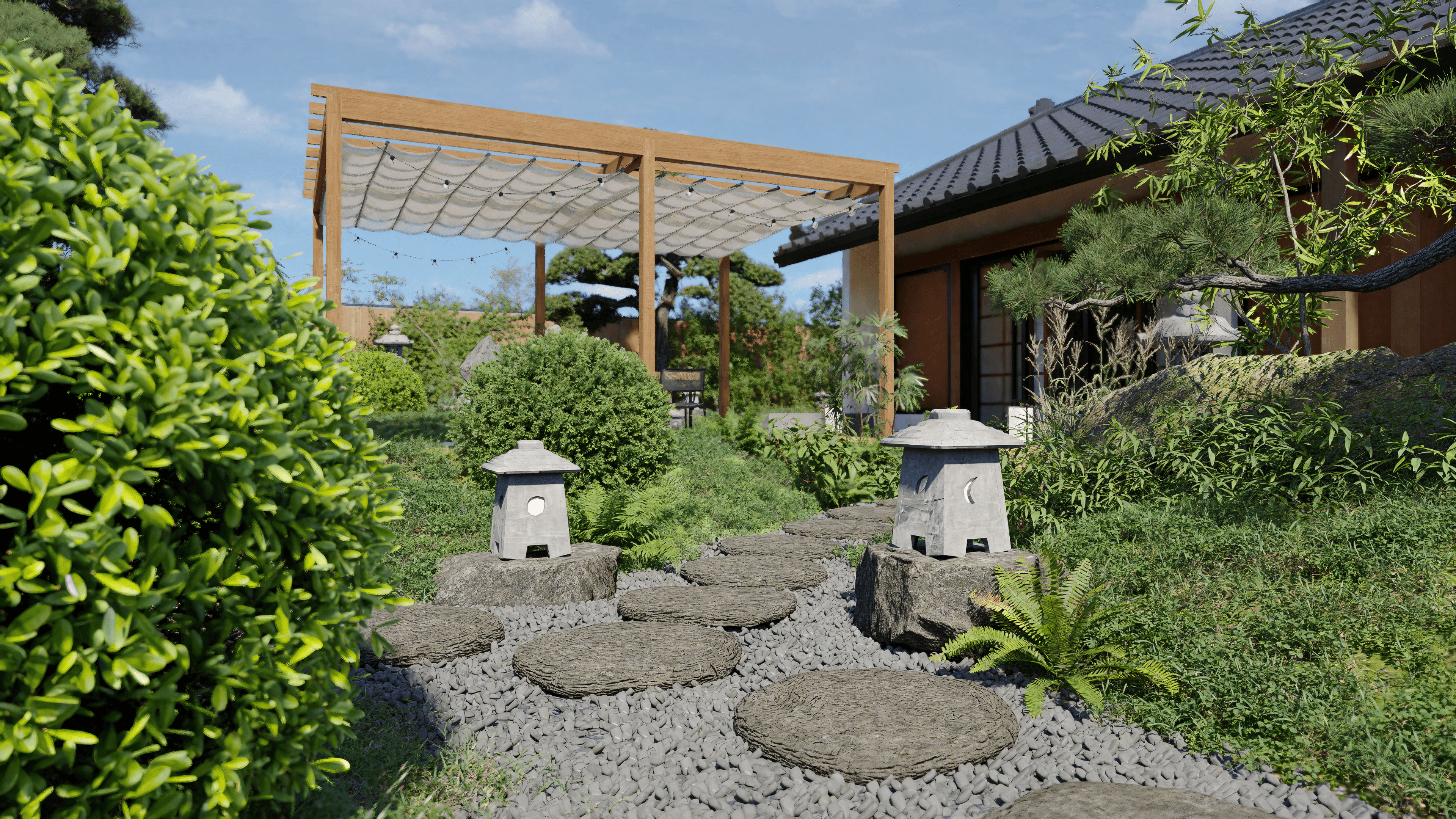 伝統とモダンが響き合う静寂の庭