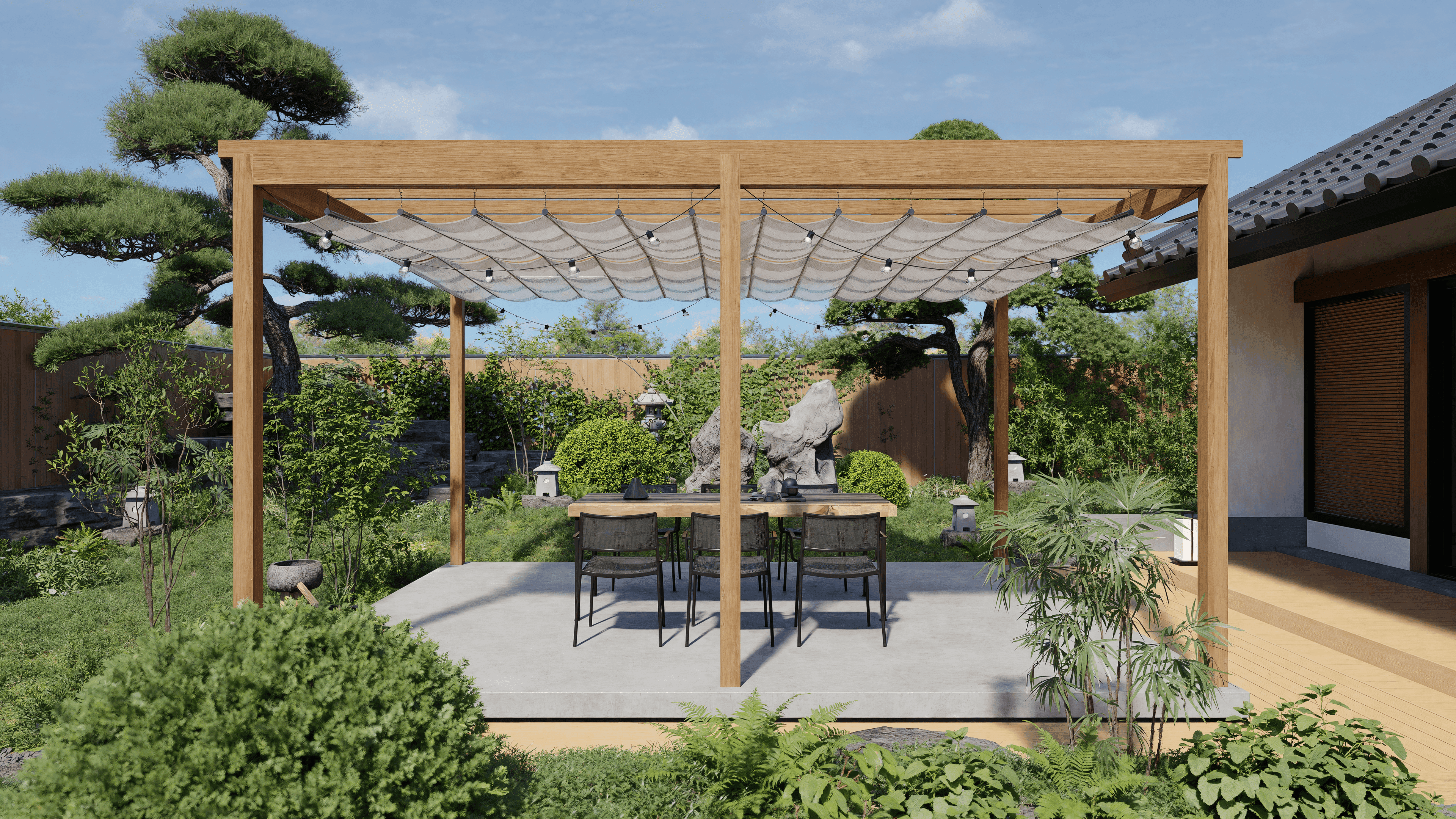 伝統とモダンが響き合う静寂の庭