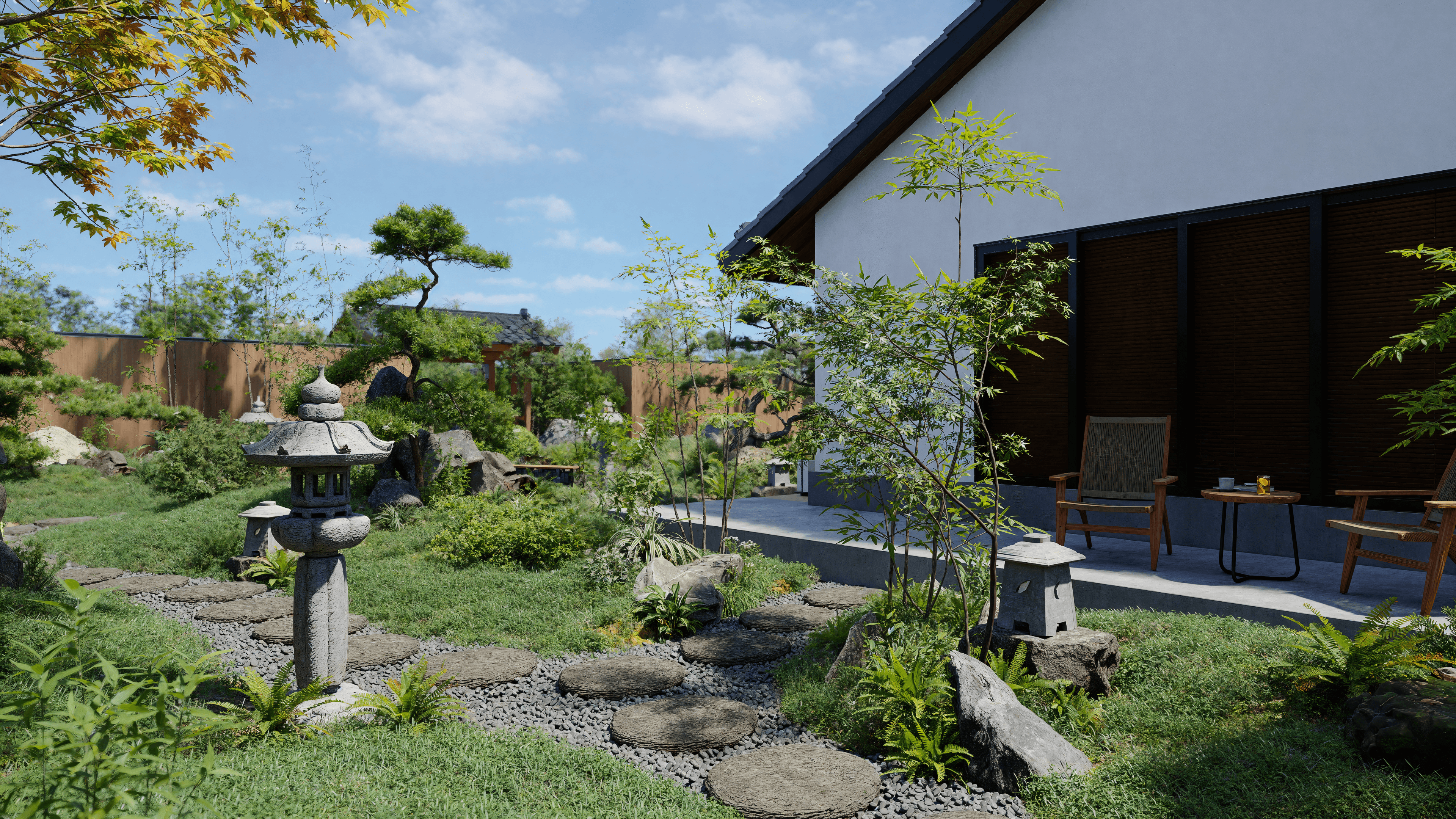 伝統とモダンが響き合う静寂の庭